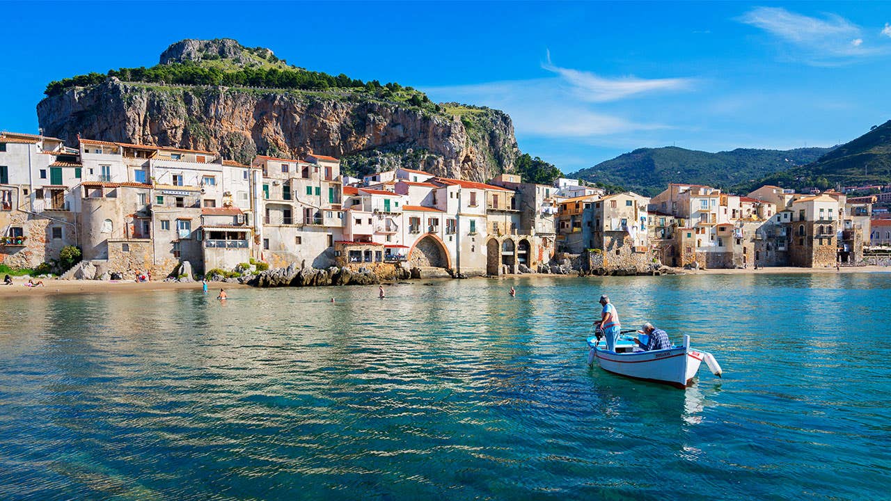 Fisherman off the coast to Italy